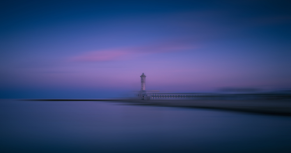 Lighthouse Purple Twilight by Carmine Chiriacò — canvas wall art