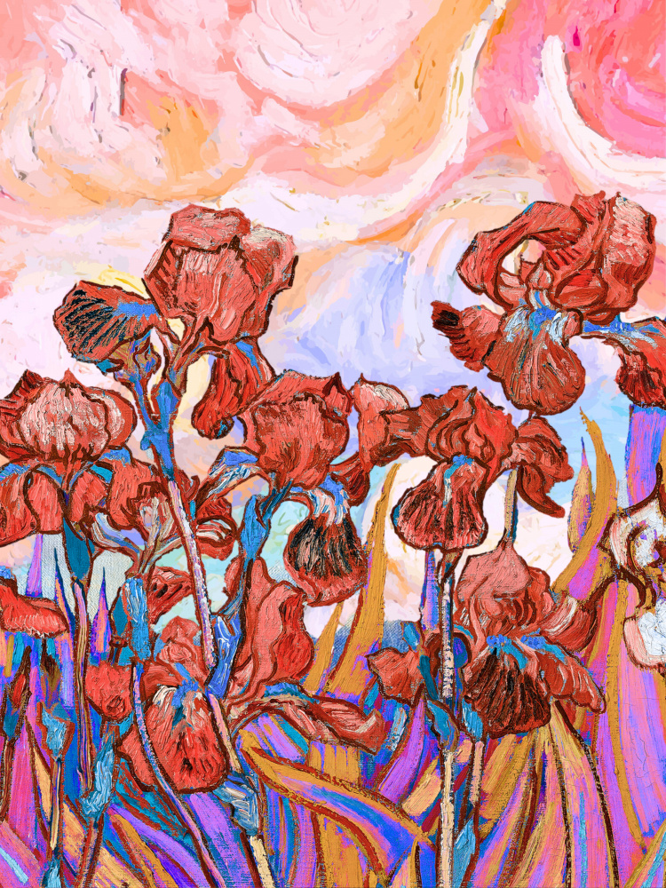 Vibrant Iris Field by Mathieu jeuf — canvas wall art