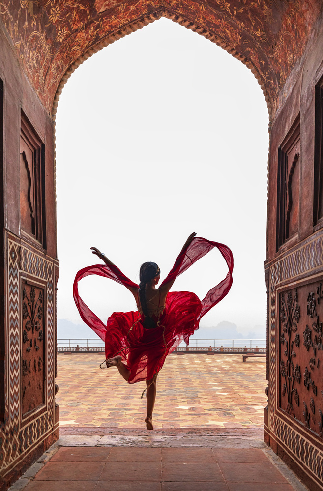 Indian Arch Dance by Lin Jing — canvas wall art