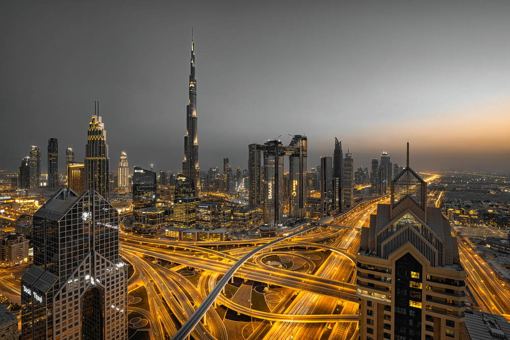 Night Over Dubai by Leah Xu — canvas wall art