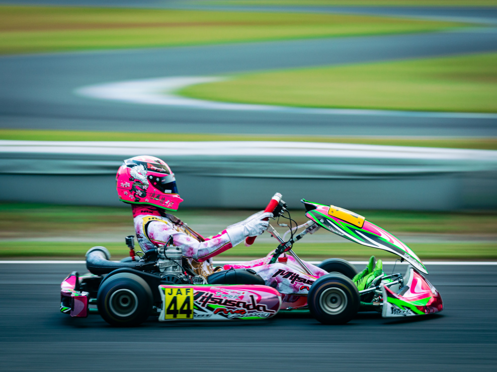 Go Kart Racing Action by Haruaki Taguchi — canvas wall art