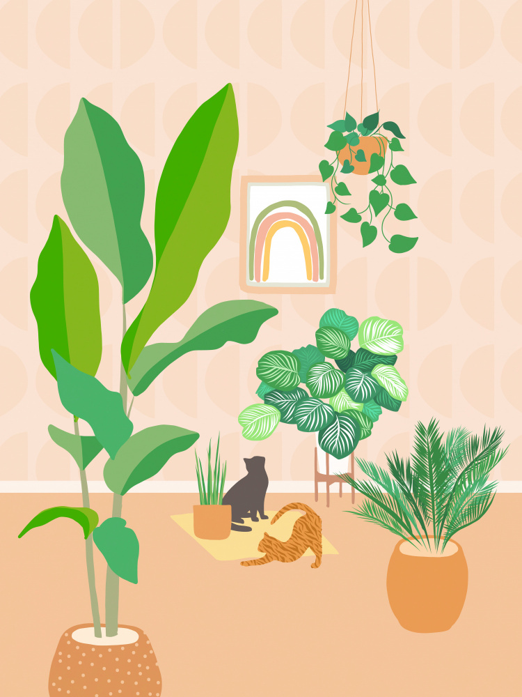 Botanical Cat Home by Dominique Vari — canvas wall art