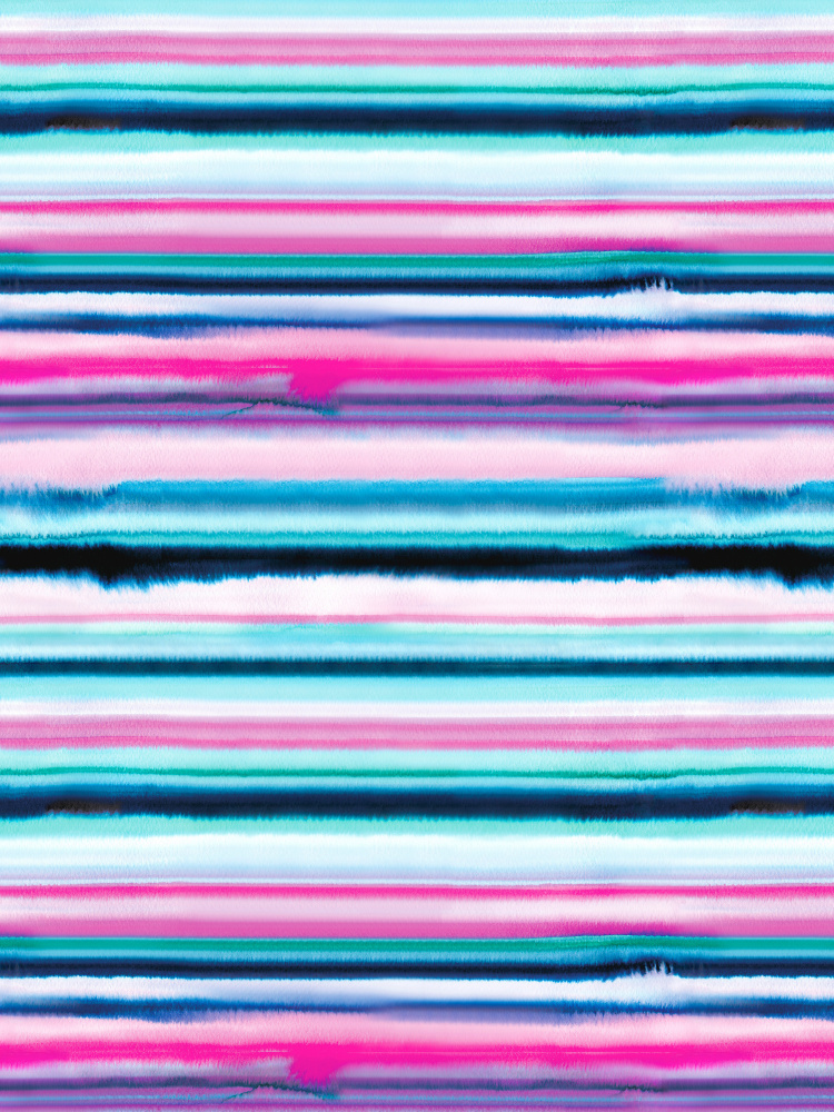 Ombre Stripes Watercolor Pink by Ninola Design — canvas wall art
