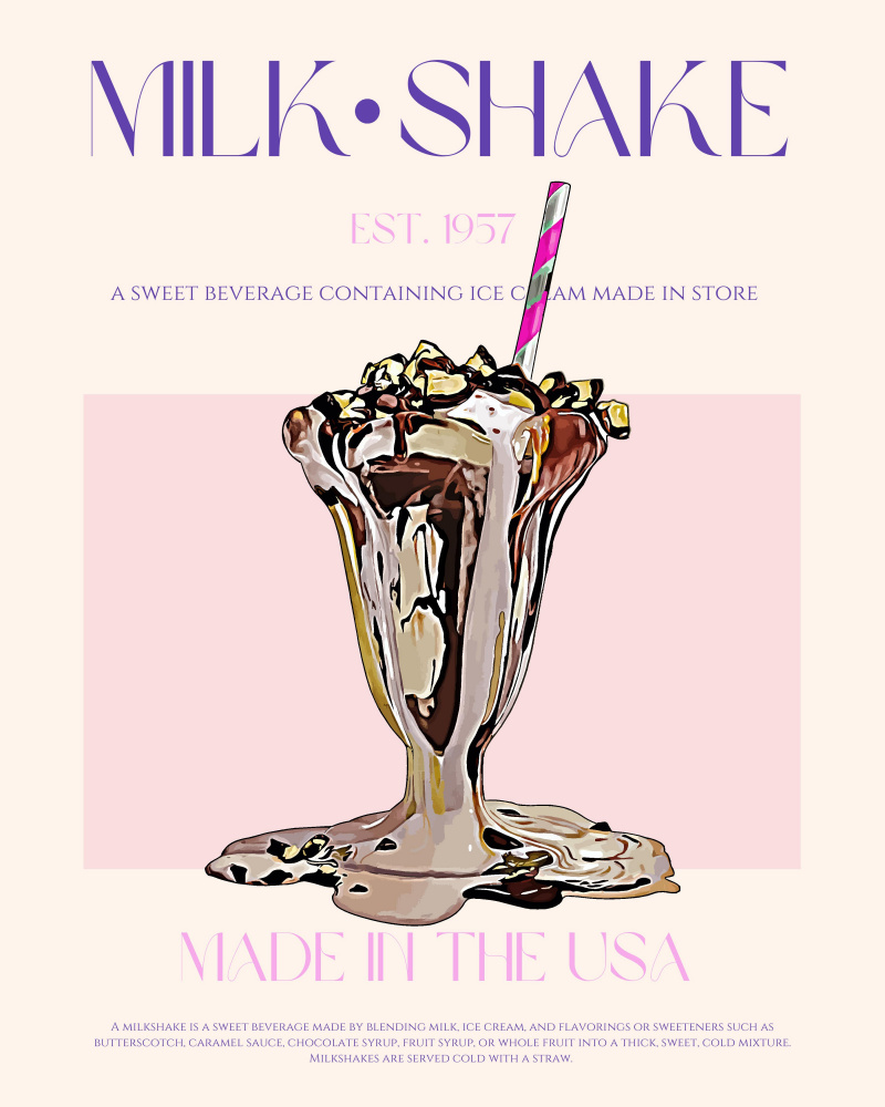 Pink Milkshake Indulgence by Nazma Khokhar — canvas wall art