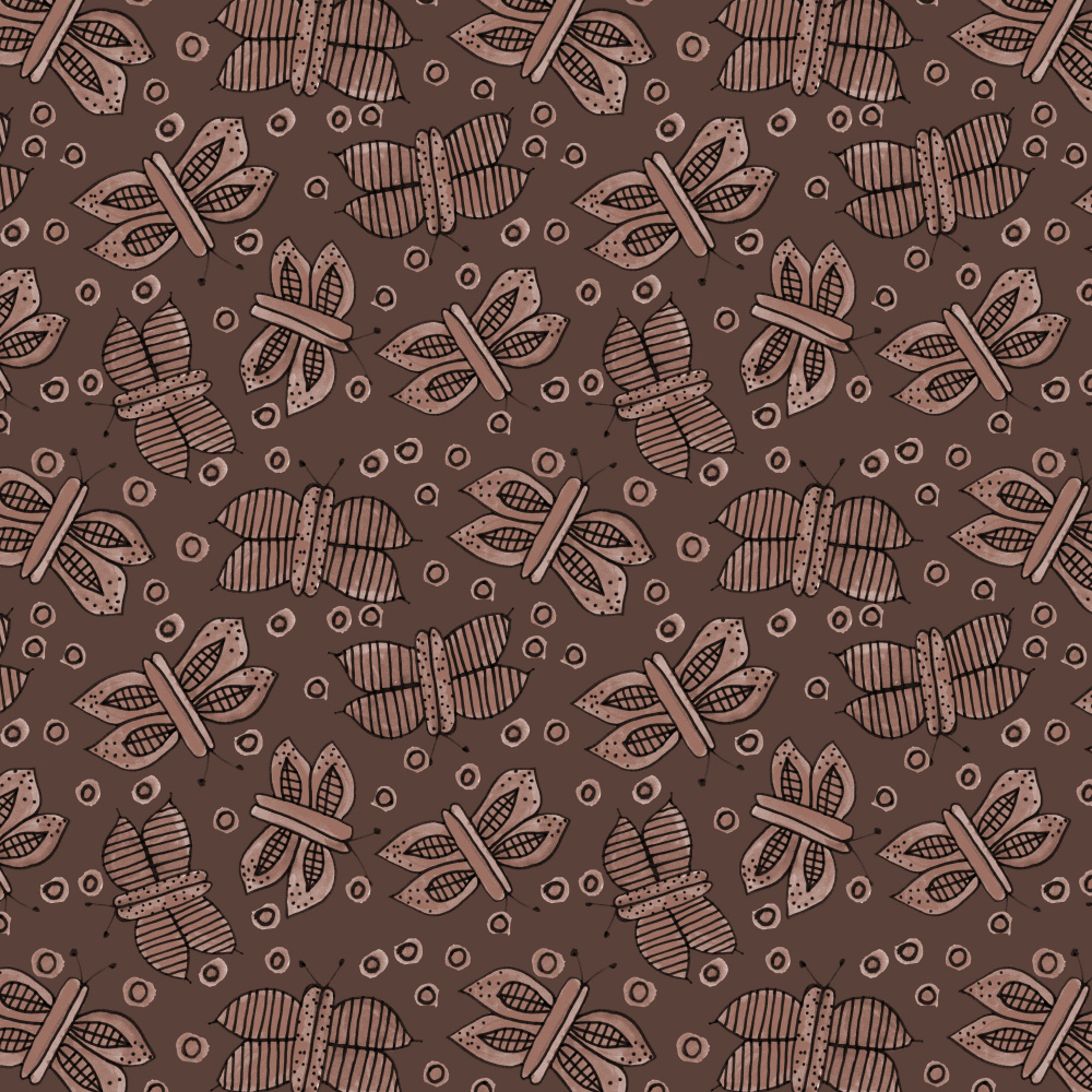 Brown Tribal Butterflies by Michele Channell — canvas wall art
