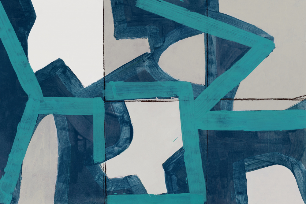 Geometric Blue Abstraction by cartissi — canvas wall art