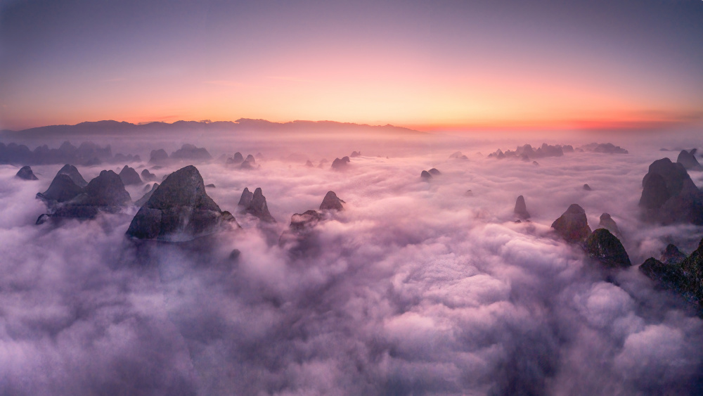 Ethereal Mountain Dawn by Dennis Zhang — canvas wall art