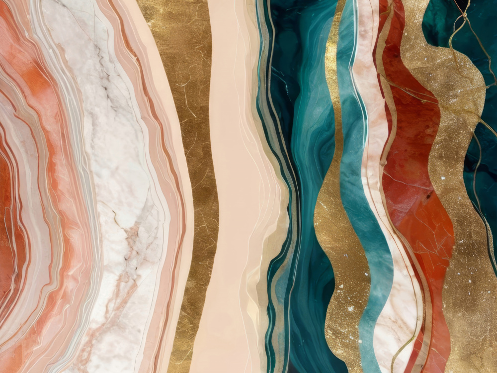 Elegant Golden Fluid Waves by Alpenglow Workshop — canvas wall art