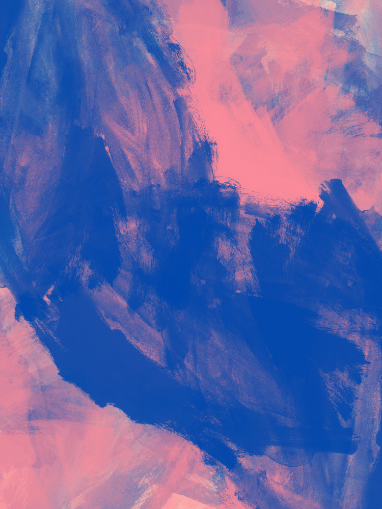 Blue Pink Abstract Strokes by Dina Dankers — canvas wall art