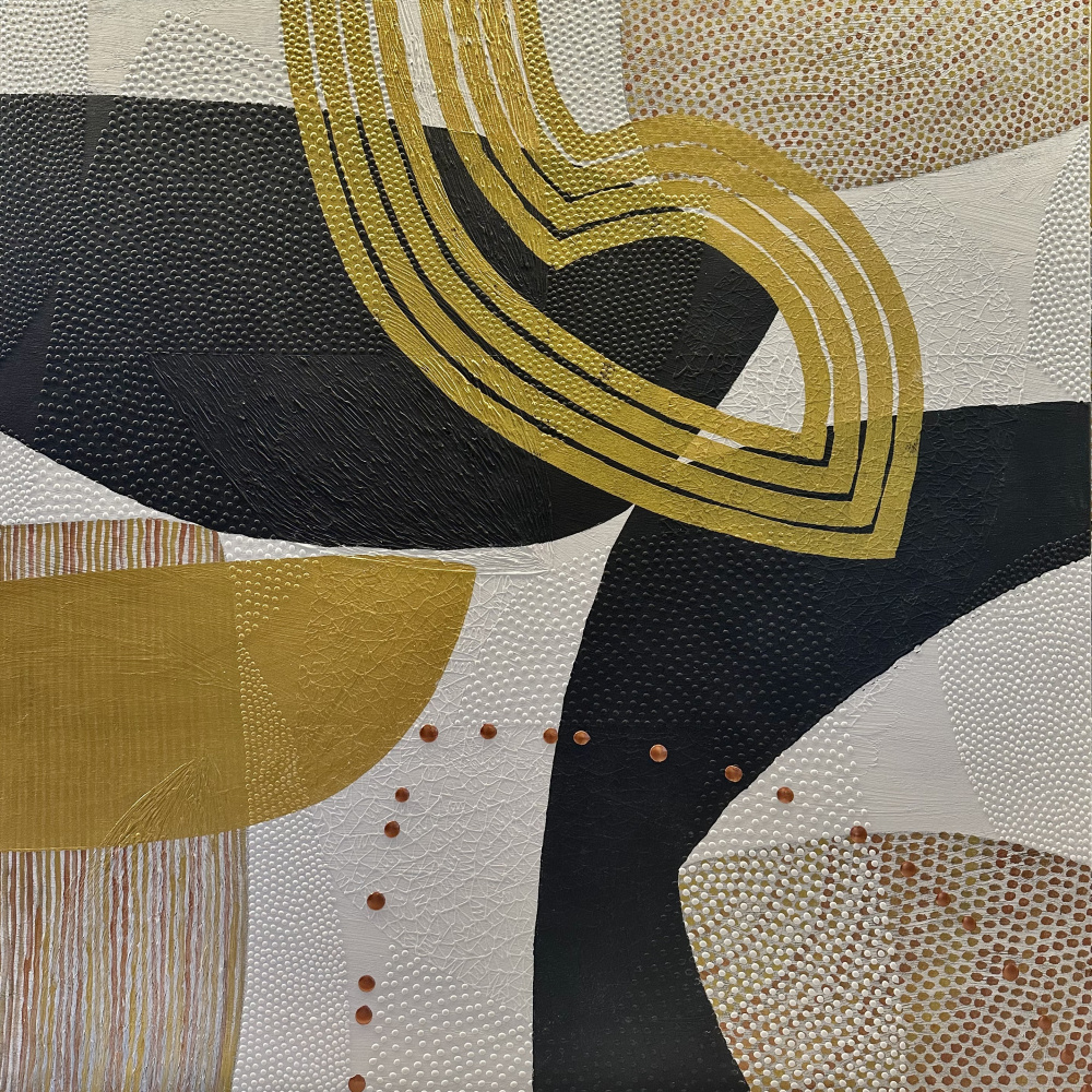 Abstract Gold Curves by SAN STARLING — canvas wall art