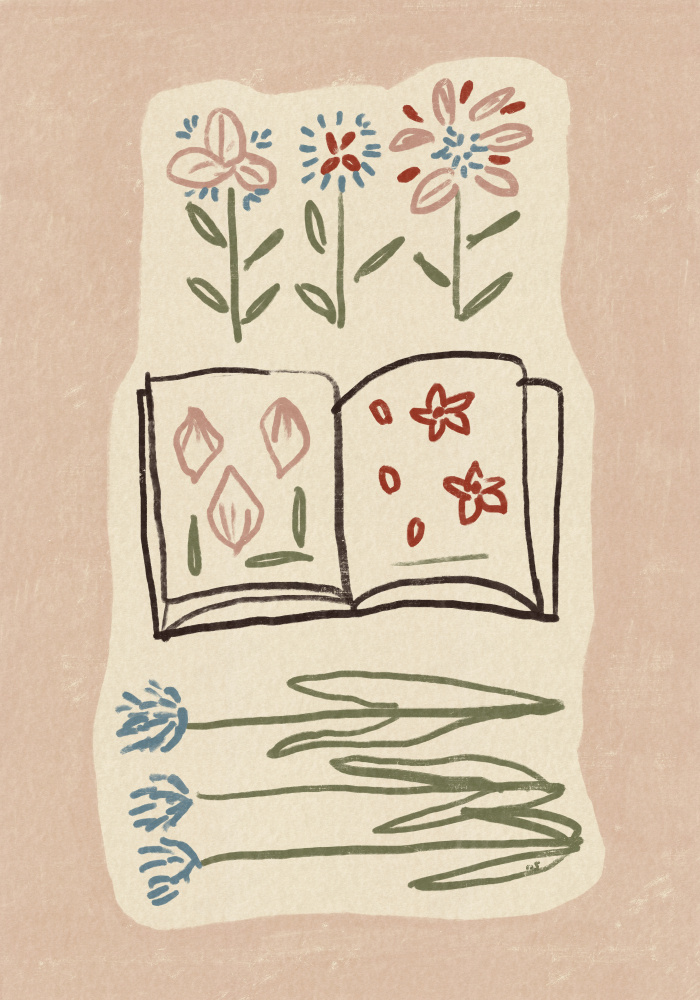Botanical Study Book by Raipa Studio — canvas wall art