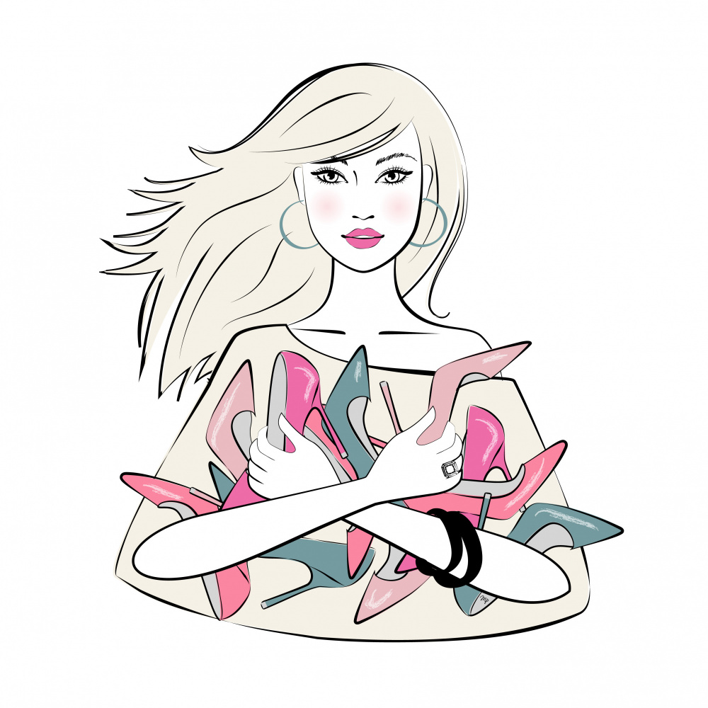 Chic Shoe Lover by Martina — canvas wall art