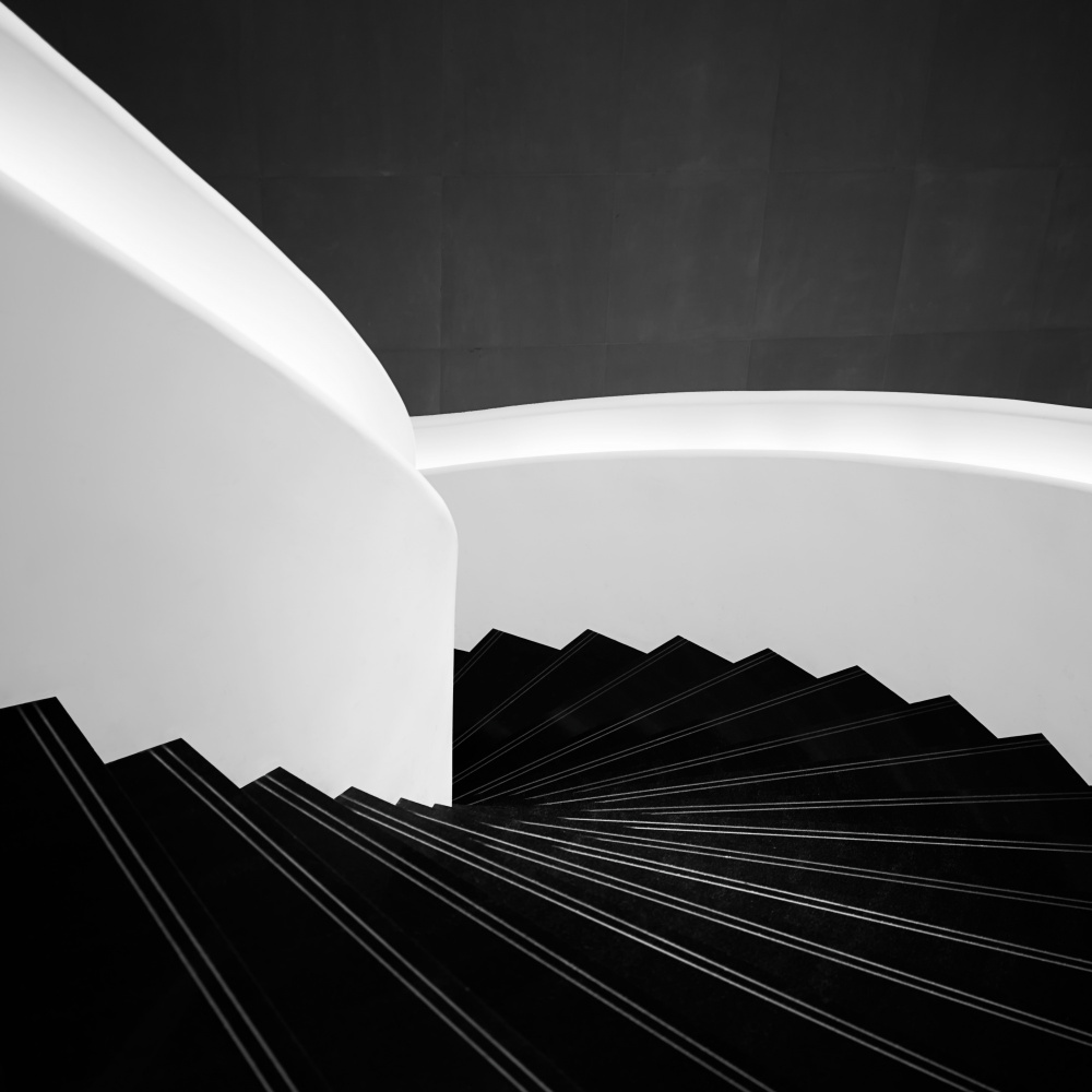 Minimalist Spiral Staircase by Xiaopeng Guan — canvas wall art