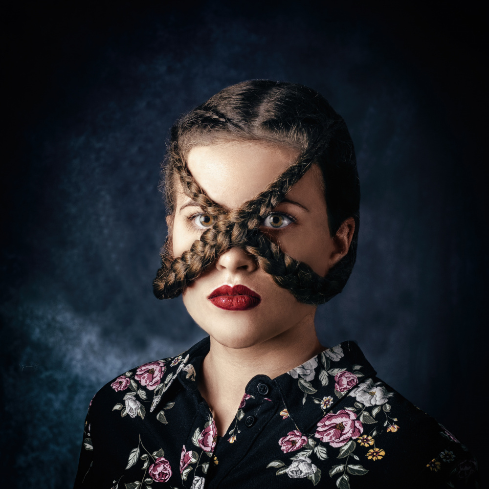 Braided Mask Portrait by Petr Kleiner — canvas wall art