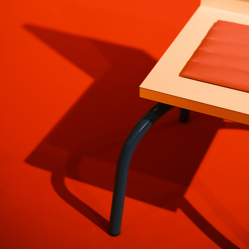 Red Geometric Shadow by Xiaopeng Guan — canvas wall art
