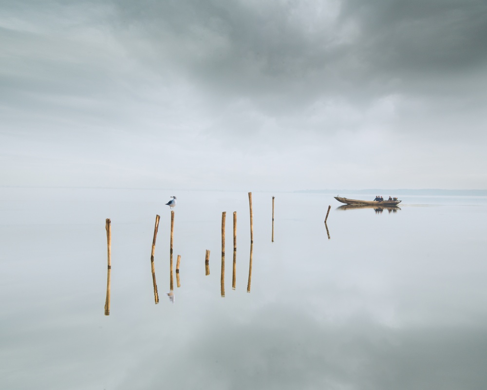 Calm Lake Reflections by Shu-Guang Yang — canvas wall art