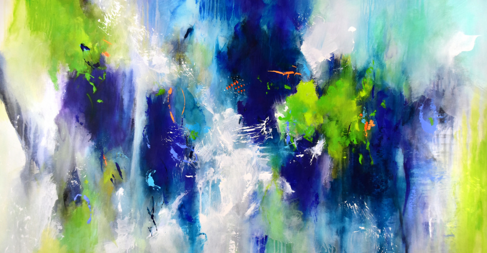 Vibrant Fluid Abstract by Kirsten Handelmann — canvas wall art