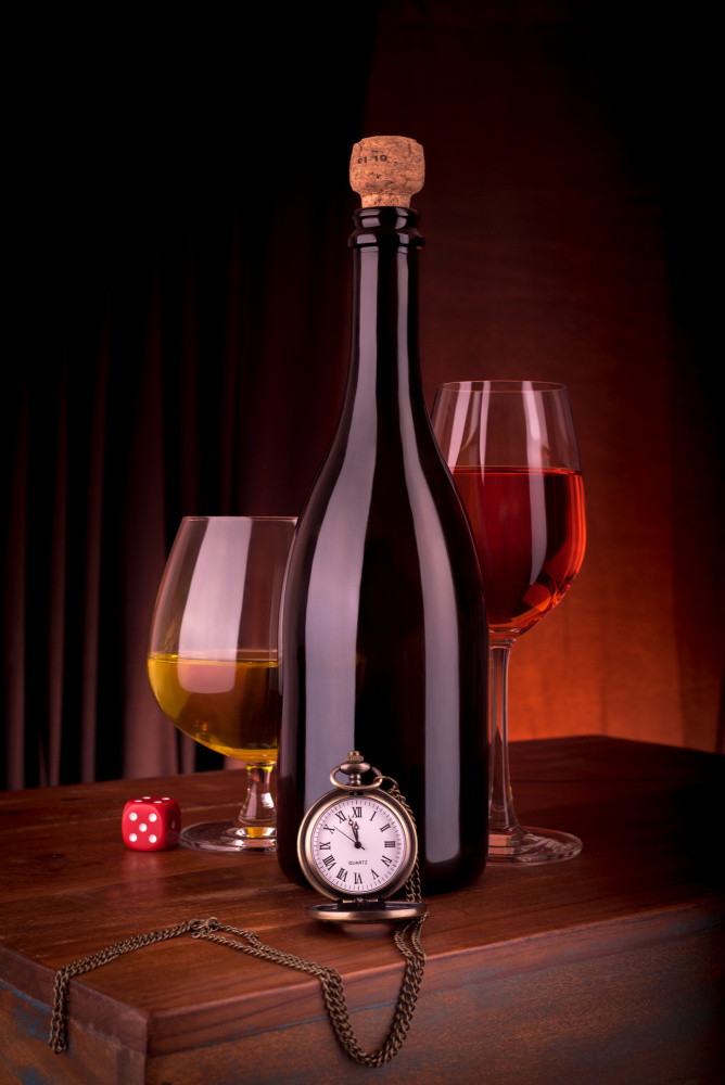 Classic Wine and Time by Sumit Dhuper — canvas wall art