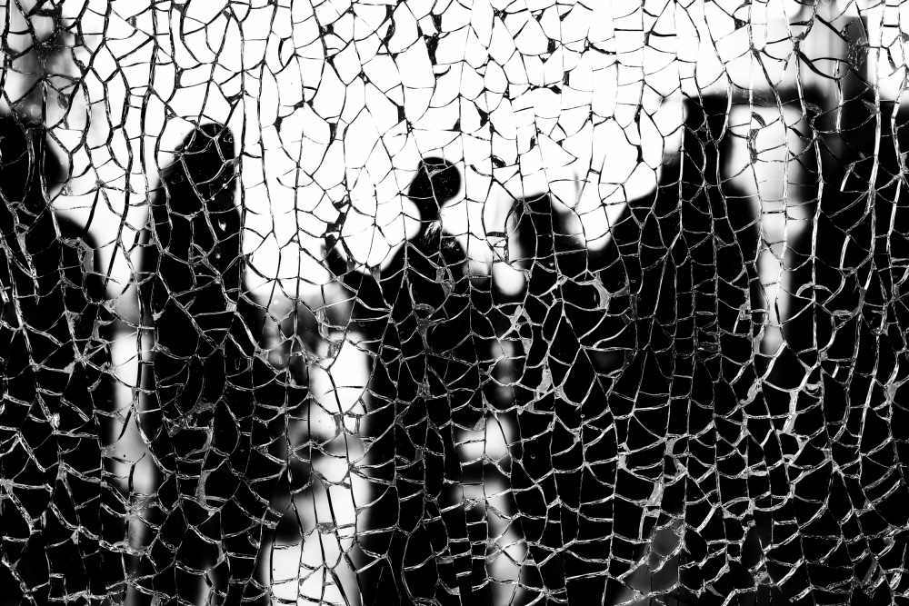 Cracked Glass Silhouettes by Joshua Raif — canvas wall art