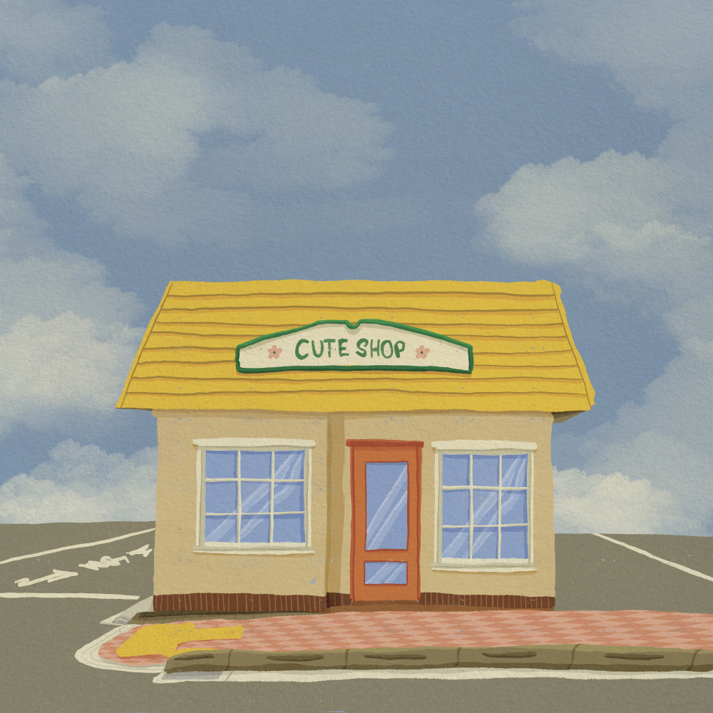 Cute Shop Corner by Lisa Solomoniuk — canvas wall art