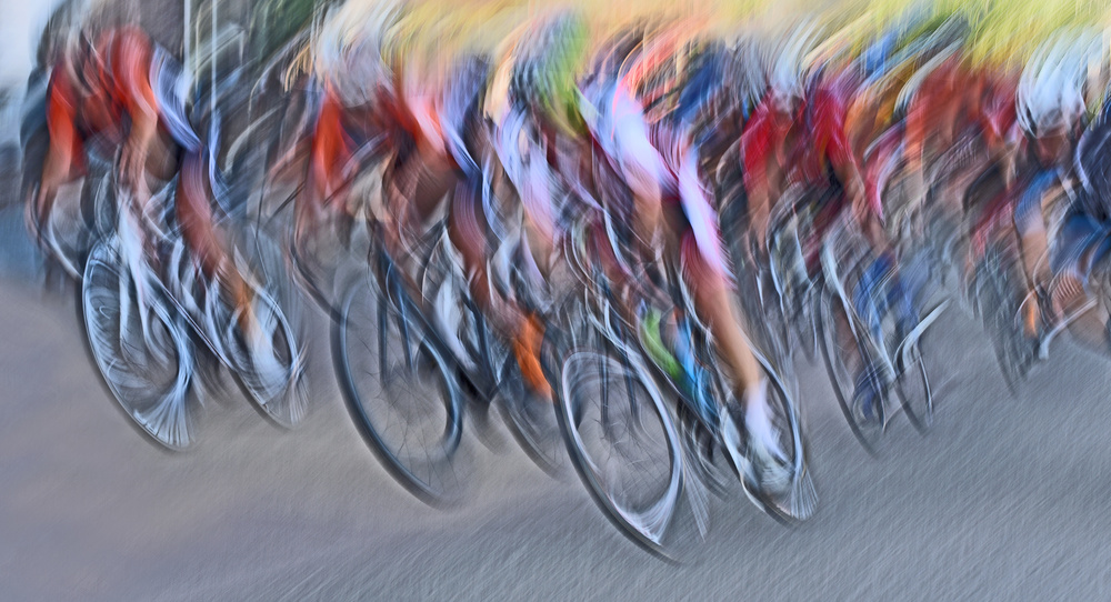 Abstract Cycling Race by Lou Urlings — canvas wall art