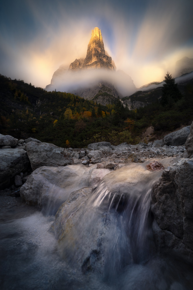 Golden Mountain Majesty by Marian Kuric QEP — canvas wall art