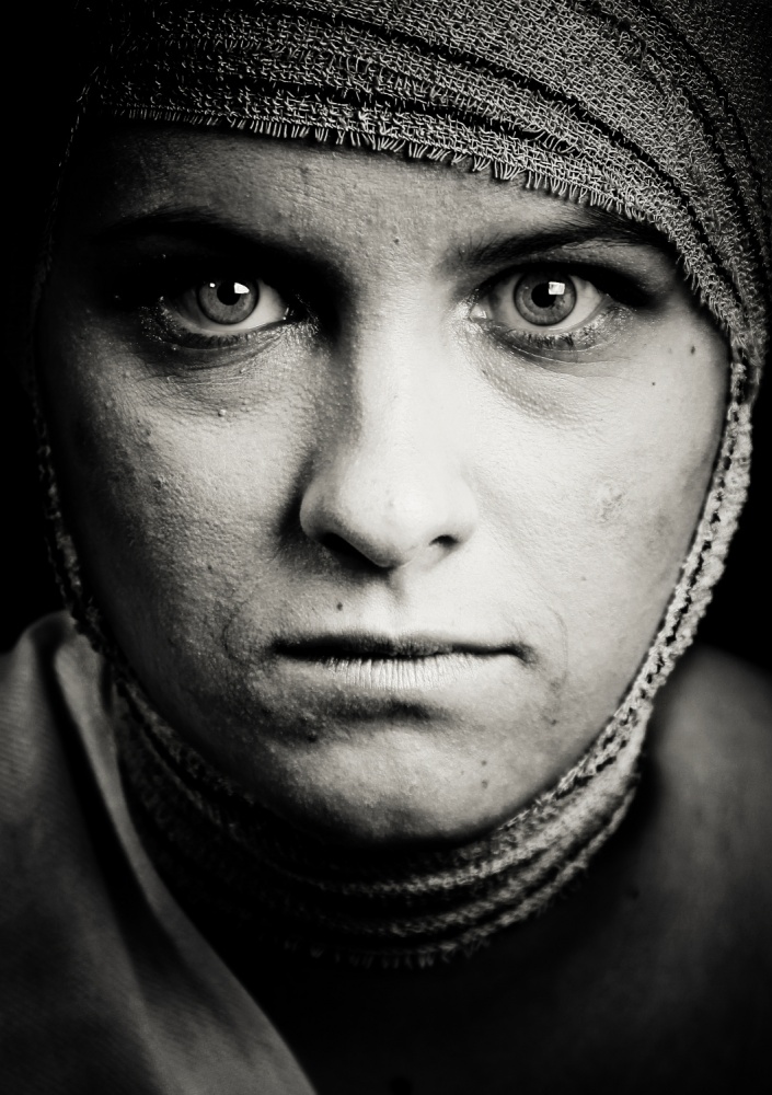 Intense Woman Portrait by Christine Lebrasseur — canvas wall art