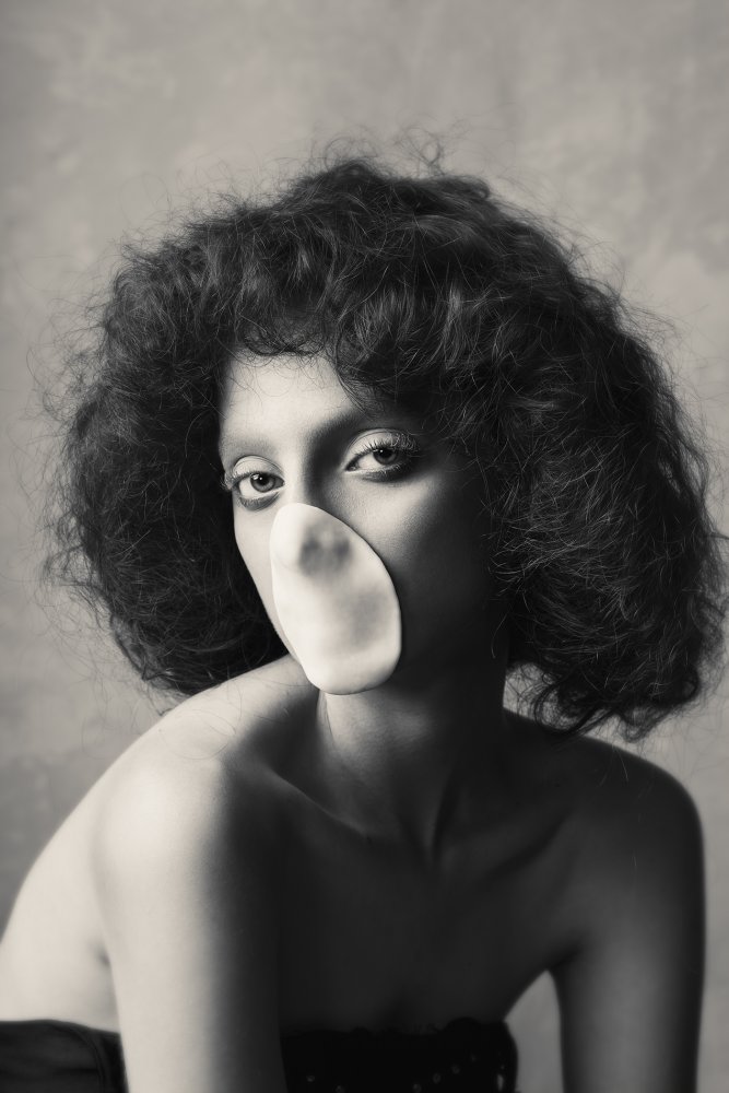 Artistic Bubble Woman by Peyman Naderi — canvas wall art