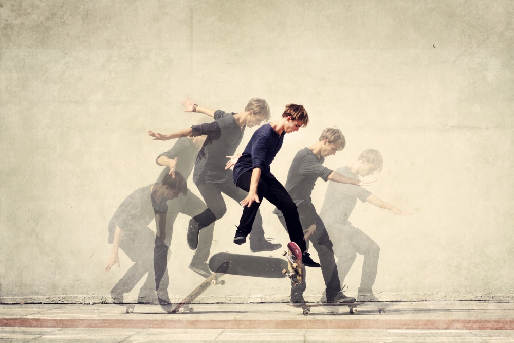 Dynamic Skater Jump by Robert Dragan — canvas wall art