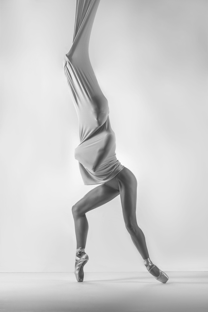 Ballet Form in Fabric by Łukasz Kozłowski — canvas wall art