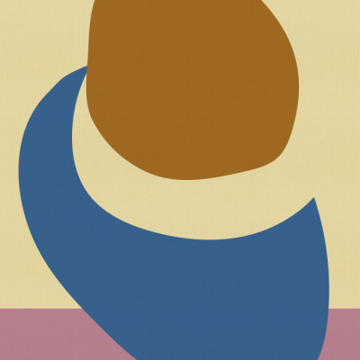 Balanced Stones in Blue , Butter Yellow and Terra