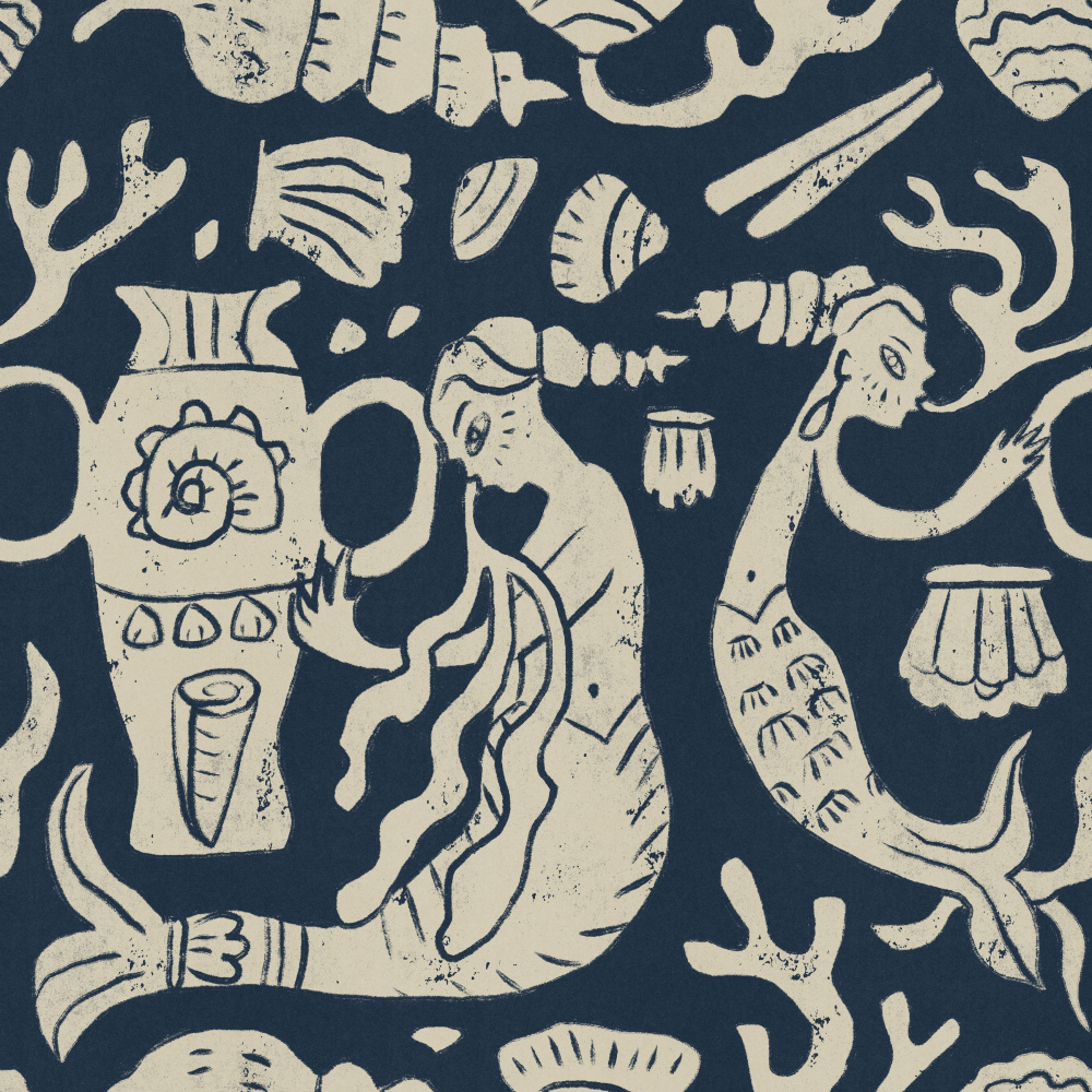 Mythical Ocean Mermaids by Raipa Studio — canvas wall art
