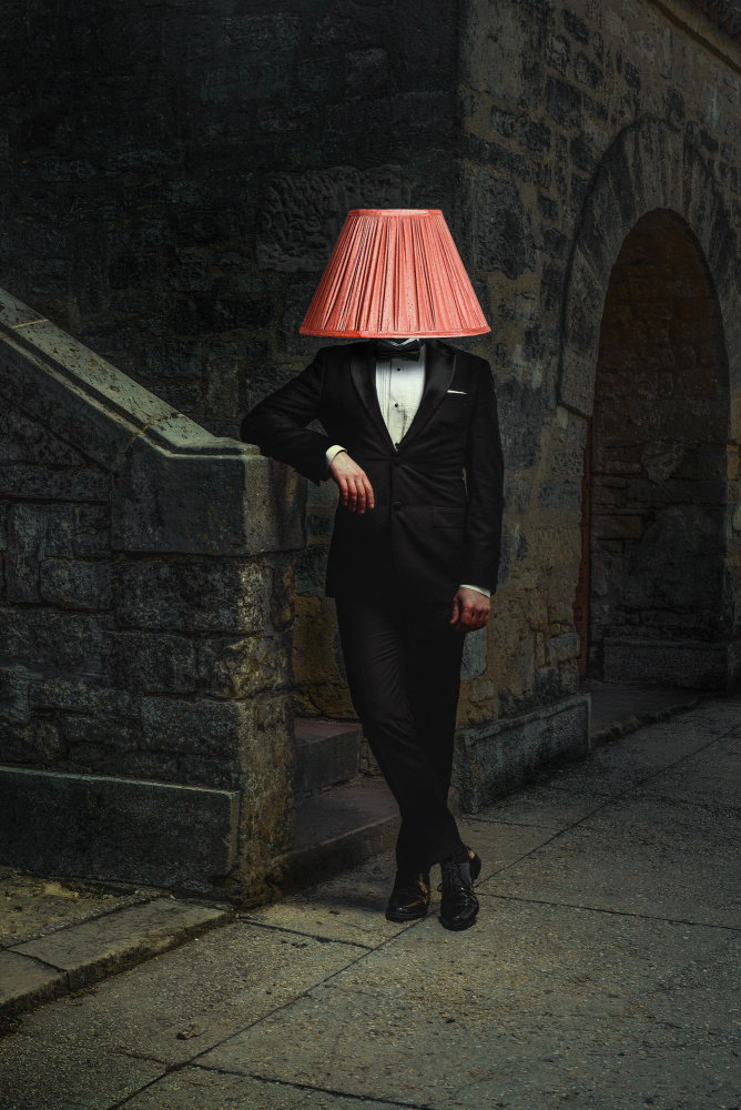 Elegant Lampshade Man by Paul Adrian Chis — canvas wall art