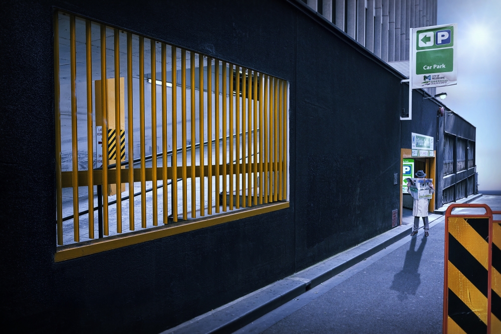 Urban Car Park Entrance by Adrian Donoghue — canvas wall art
