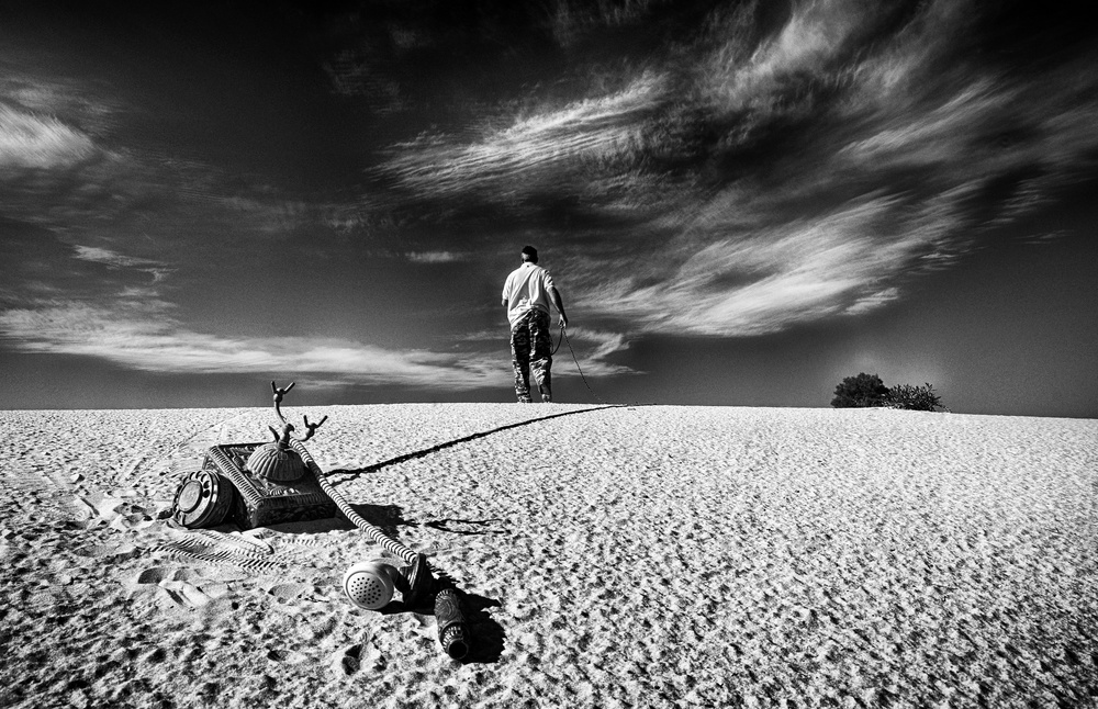 Solitary Desert Journey by Miki Meir Levi — canvas wall art
