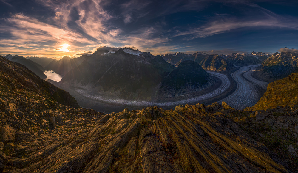 Majestic Glacier Sunset by James S. Chia — canvas wall art