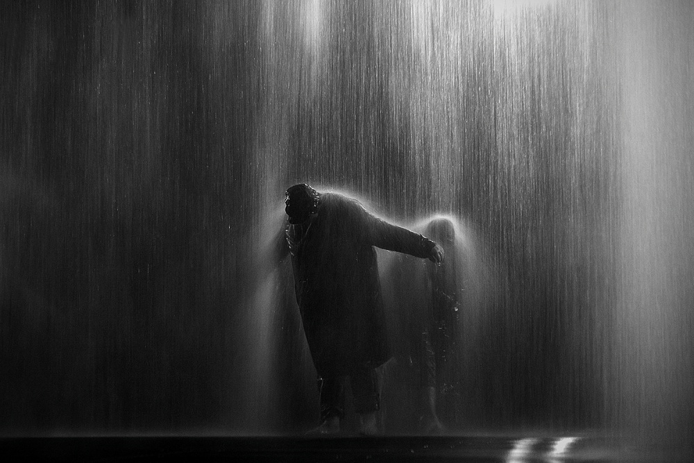 Solitary Figure Rain by Oliver Buchmann — canvas wall art