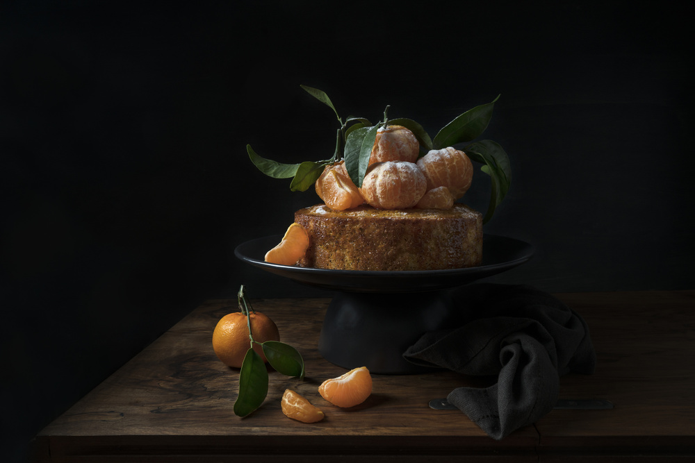 Rustic Tangerine Cake by Diana Popescu — canvas wall art