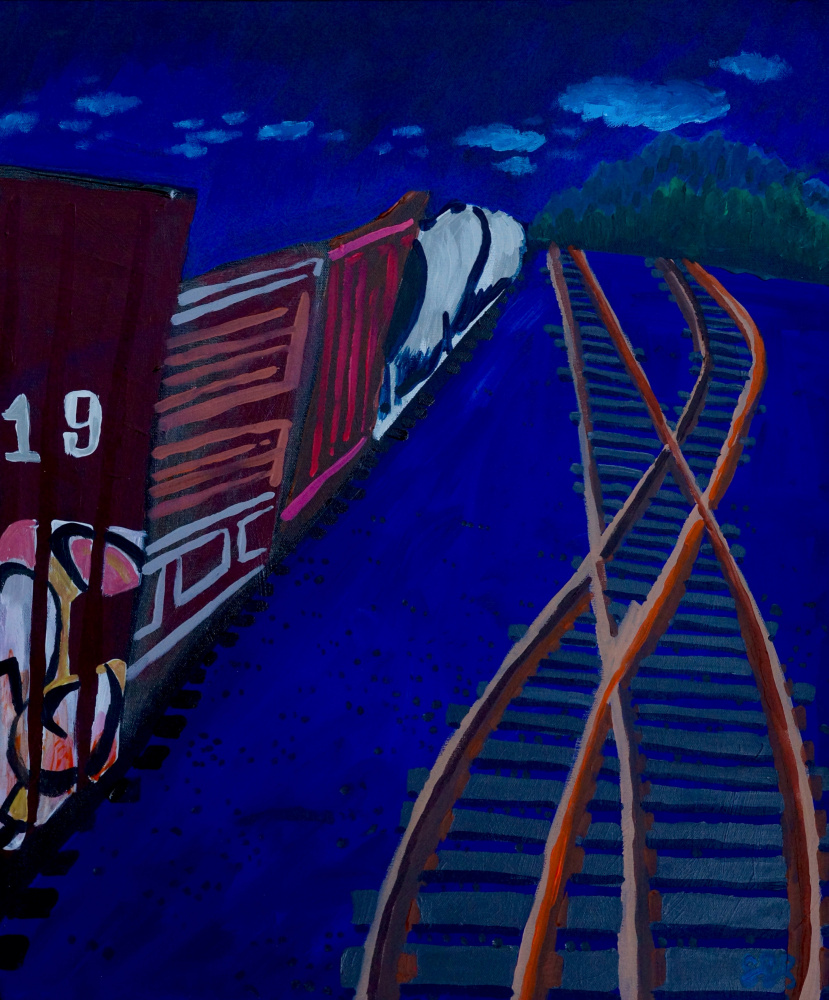 Night Train Crossing by Steve Spencer — canvas wall art