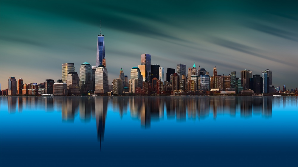 New York City Reflections by Yi Liang — canvas wall art
