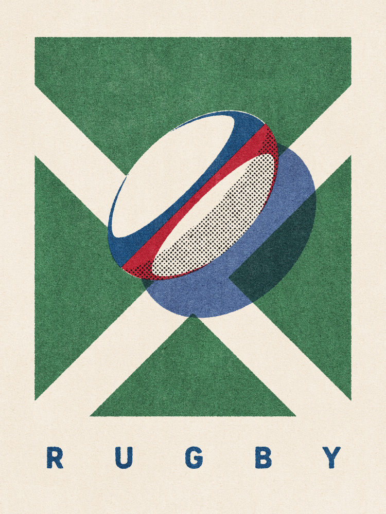 Scottish Rugby Ball by Daniel Coulmann — canvas wall art