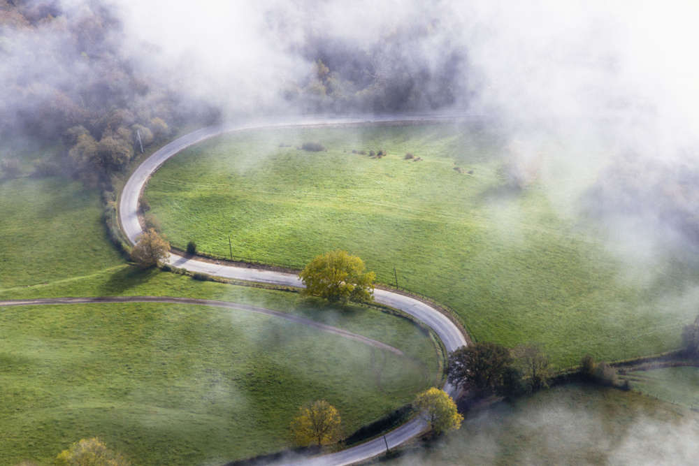 Winding Road Mist by Michelle Degryse — canvas wall art