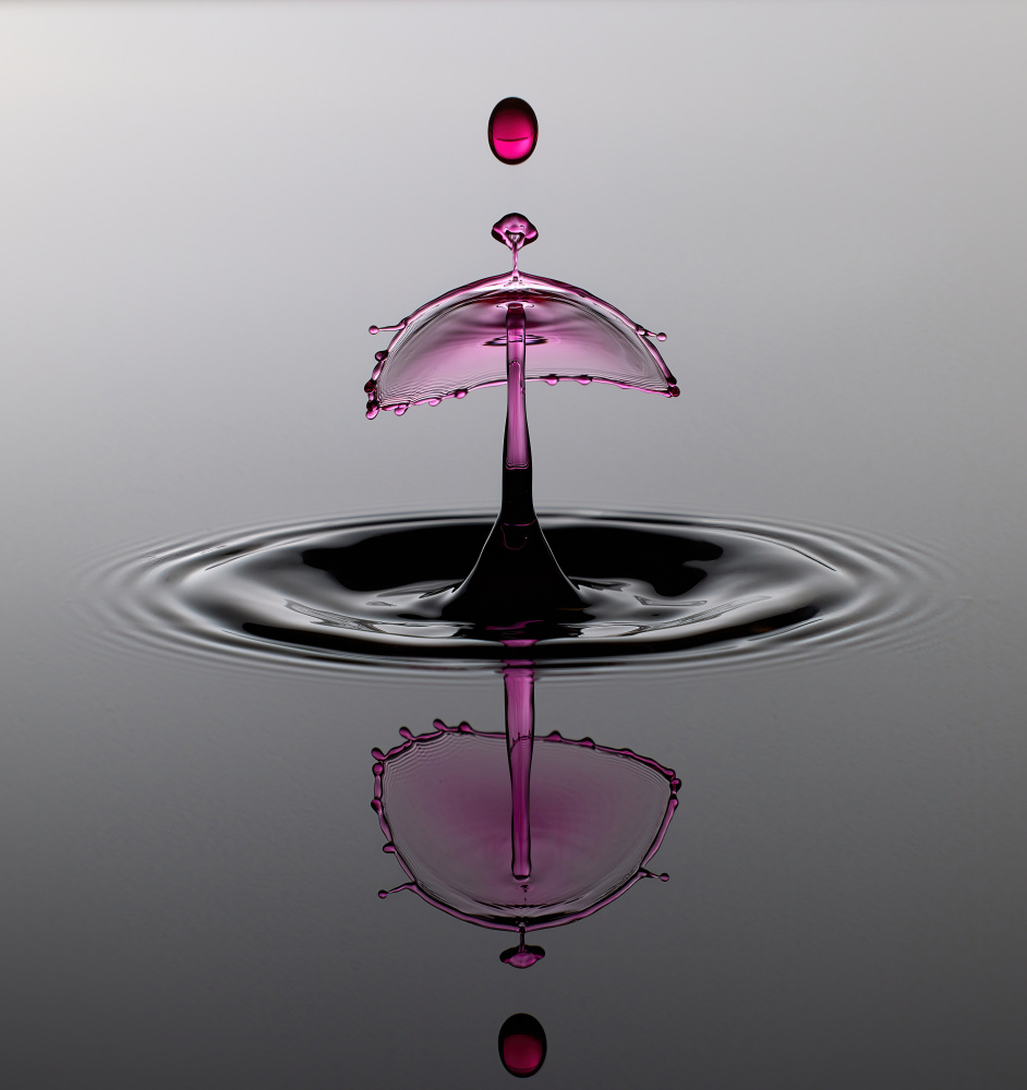 Magenta Water Drop Collision by Peter Schade — canvas wall art