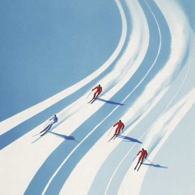 Four Skiers