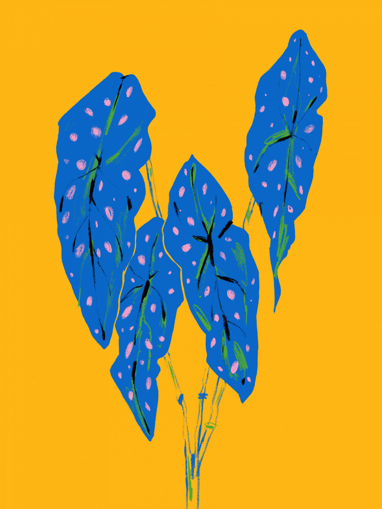 Blue Spotted Leaves by Francesco Gulina — canvas wall art