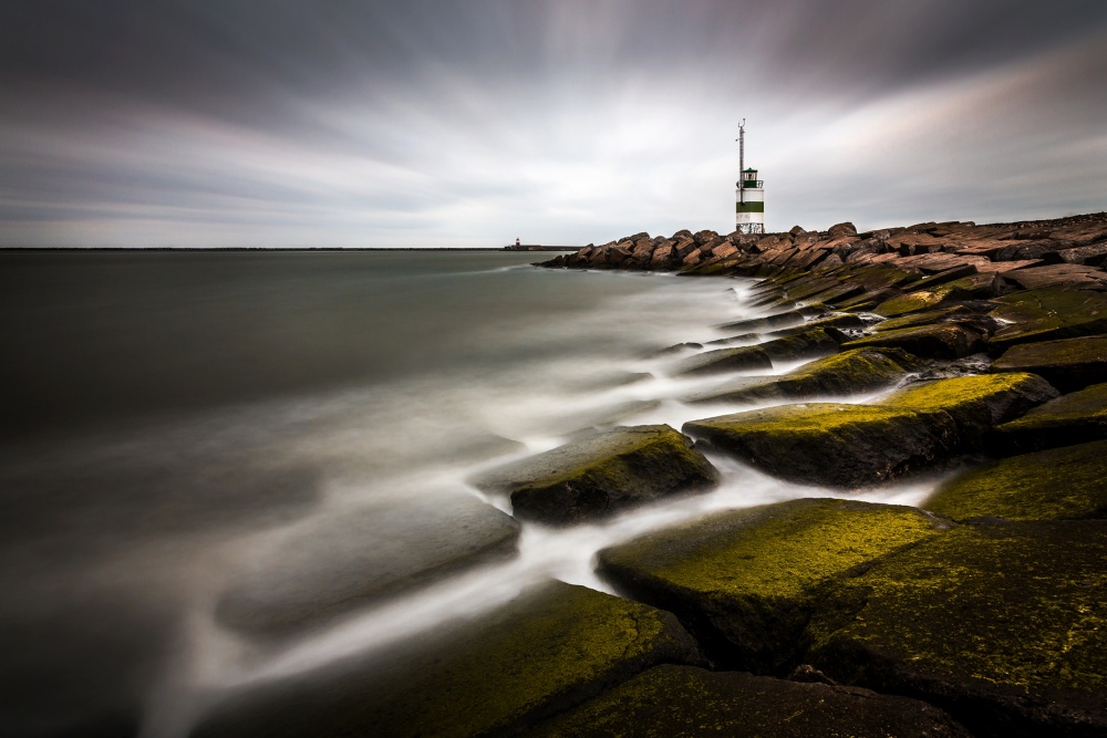 Serene Harbor Lighthouse by Sus Bogaerts — canvas wall art