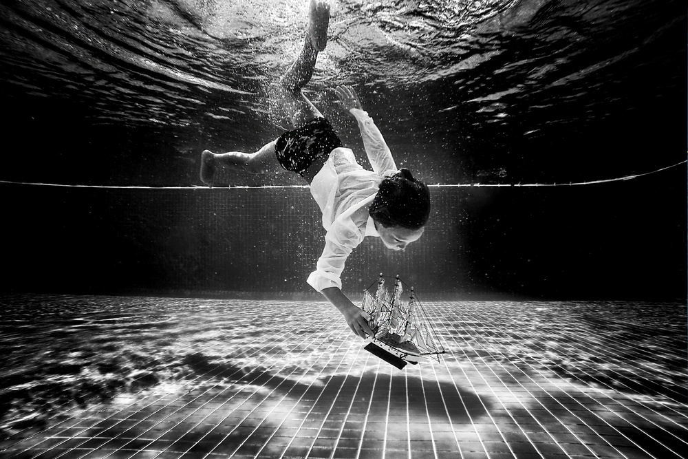 Underwater Dream Ship by Murat Aslankara — canvas wall art