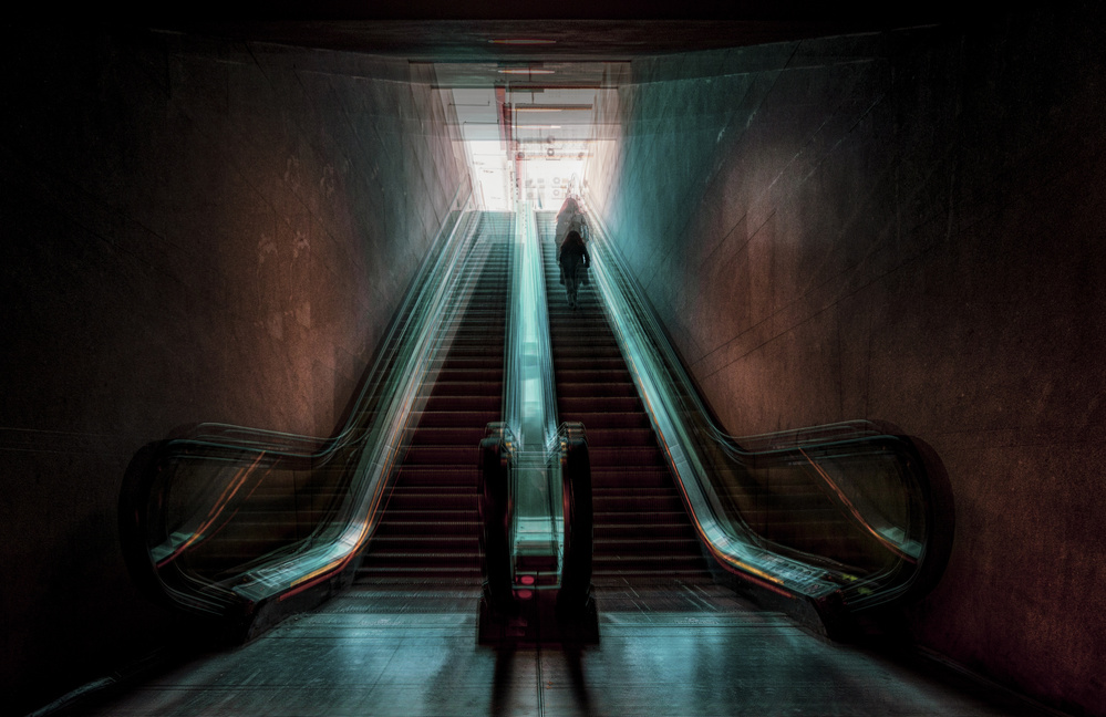 Urban Escalator Ascent by António Bernardino Coelho — canvas wall art