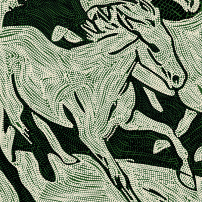 Flowing Green Horses