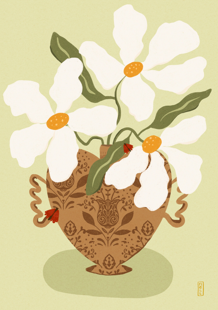 Whimsical Floral Heart by Dirkie Nell — canvas wall art